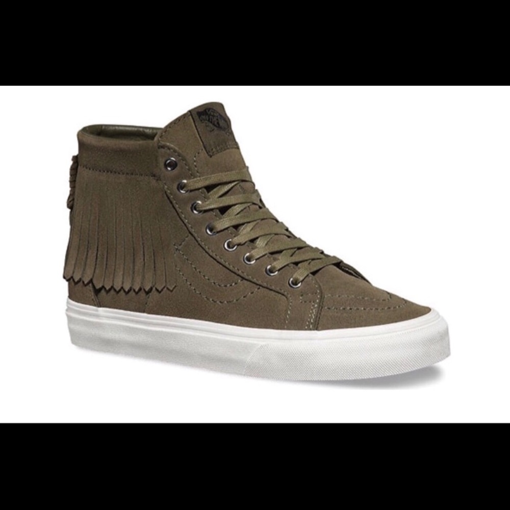 Fringe green hi top vans